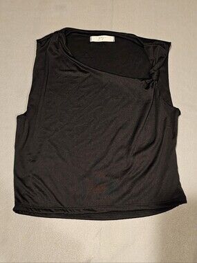 Gaze Black Sleeveless Knot-Shoulder‎ Women's Top Size M